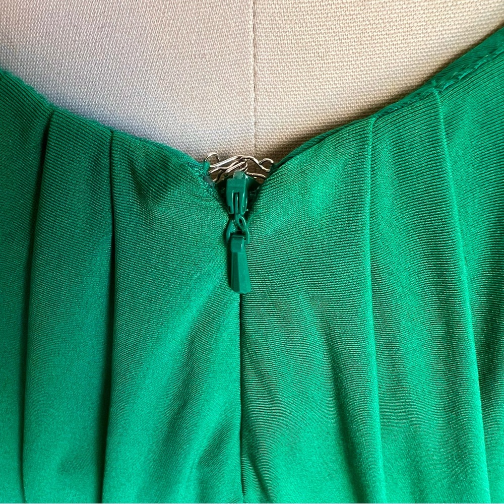 BCBGMaxazria Medium Emerald Green Open Back Mini Dress Strapless Straps - Picture 9 of 16
